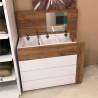 Cómoda 3 Cajones + Mesa Escritorio Extraíble con tocador y espejo