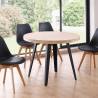 MESA COMEDOR REDONDA FÍJA 100 CM ROBLE / NEGRO