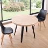 MESA COMEDOR REDONDA FÍJA 100 CM ROBLE / NEGRO